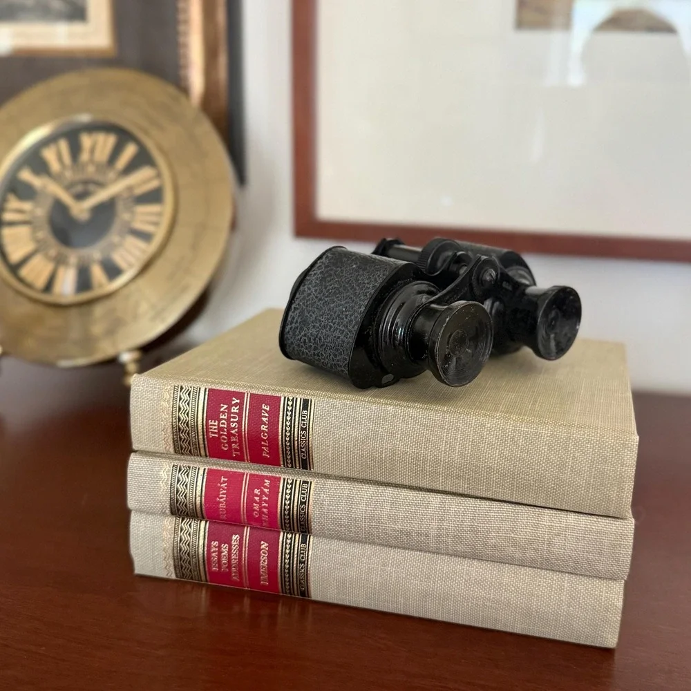 Vintage Opera Glasses Binoculars Black Metal  Trojan USA 1930s 1940s ~ 4.5
